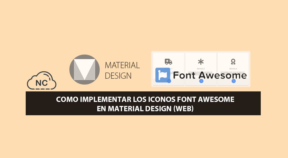 Como Implementar los iconos Font Awesome en Material Design (Web)