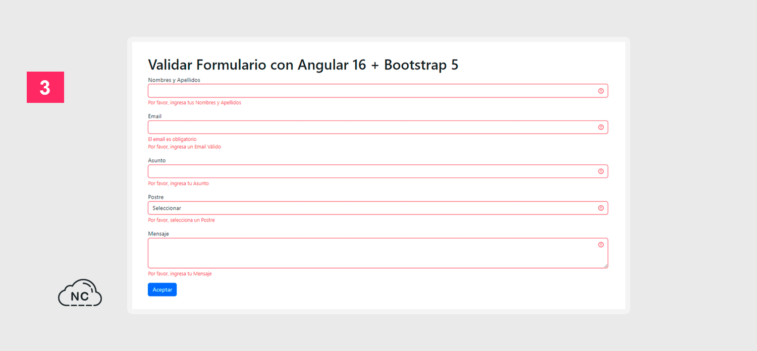 Validando un formulario HTML con Angular 16