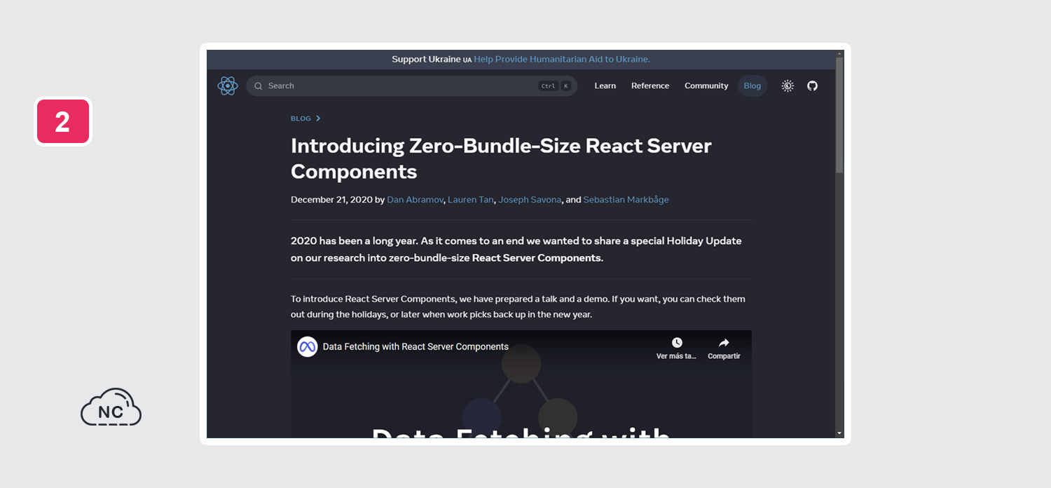 Articulo sobre componentes React en el servidor en el blog oficial de React