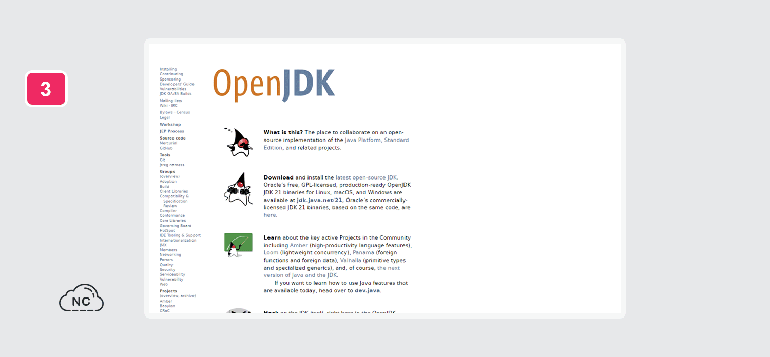 Web oficial de OpenJDK